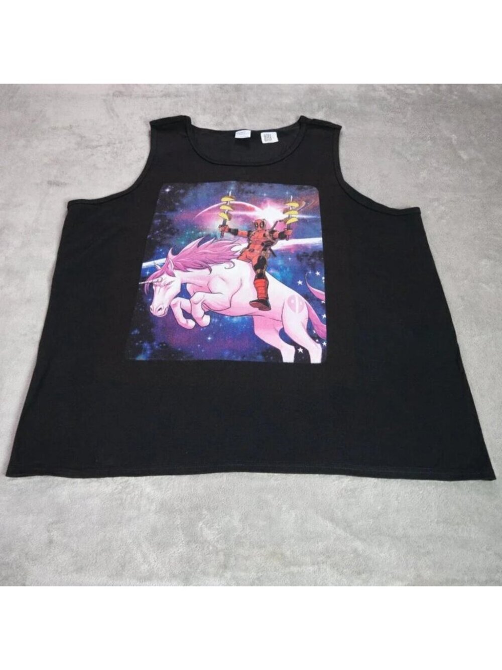 Marvel Deadpool Taco Unicorn Galaxy Tank Top Black Men's 2XL Licensed